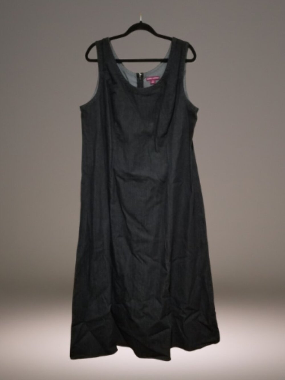 Jessica London Women’s Plus Size 20 Black Denim Sleeveless Maxi Jumper Dress